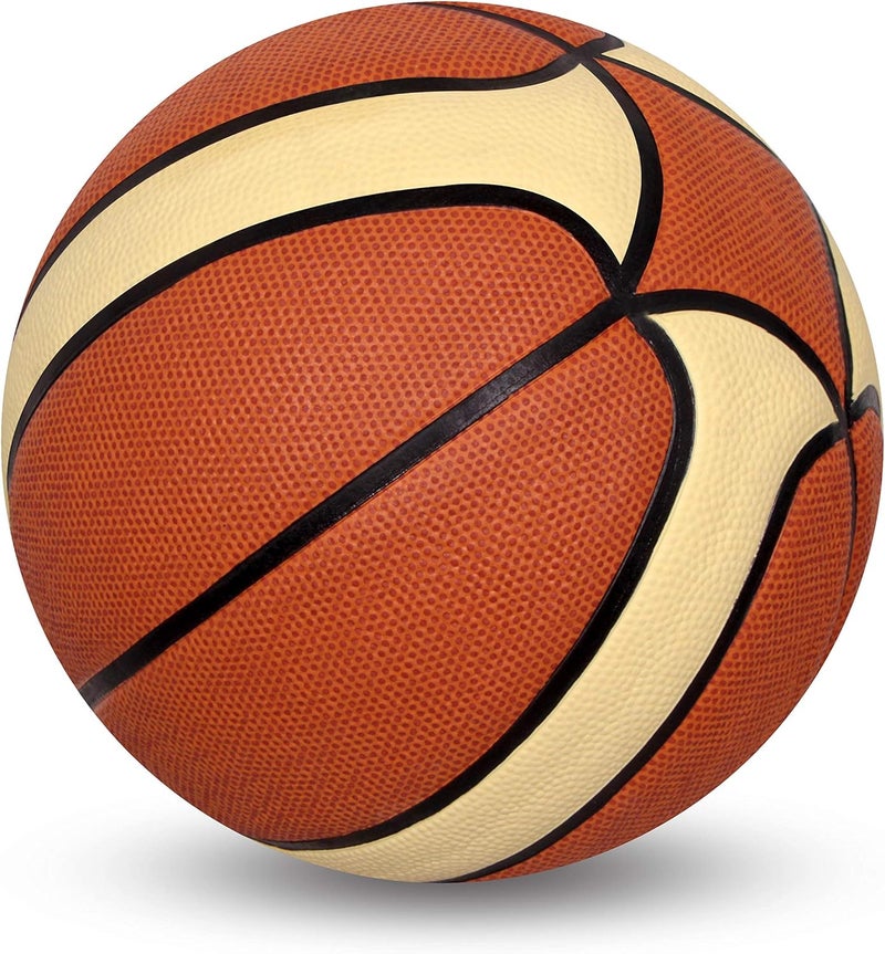 Nivia Caliber Basketball, Soft Rubberized Moulded, 14 Panels, Suitable for Hard Surface, Wooden Flooring & Indoor Synthetic Surface (Size - 7, Brown and Cream) - Image 3