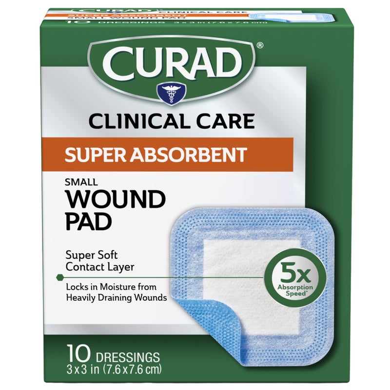 Curad Super Absorbent Wound Pad Small 3 x 3 10 Count - Image 3