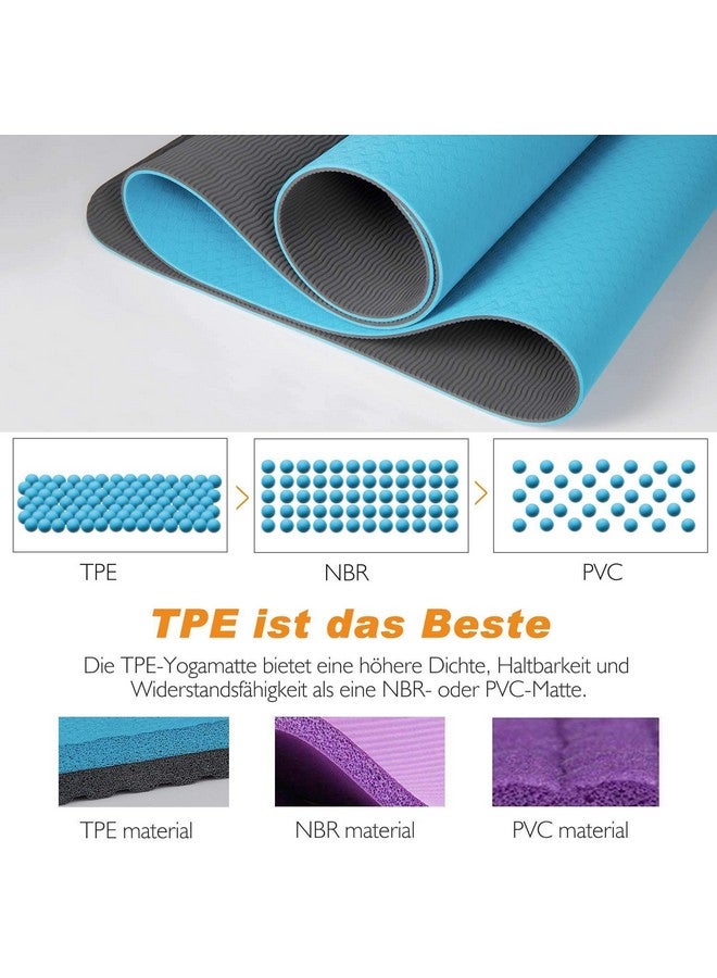 Bodylastics Yoga Mat for Men and Women with Carry Bag TPE 6ft x 2ft x 6mm Large Size Anti Slip & Anti Tear Workout Mat (Any Color Mat); multicolor - Image 4