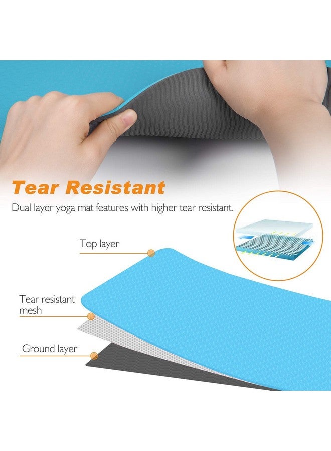 Bodylastics Yoga Mat for Men and Women with Carry Bag TPE 6ft x 2ft x 6mm Large Size Anti Slip & Anti Tear Workout Mat (Any Color Mat); multicolor - Image 5