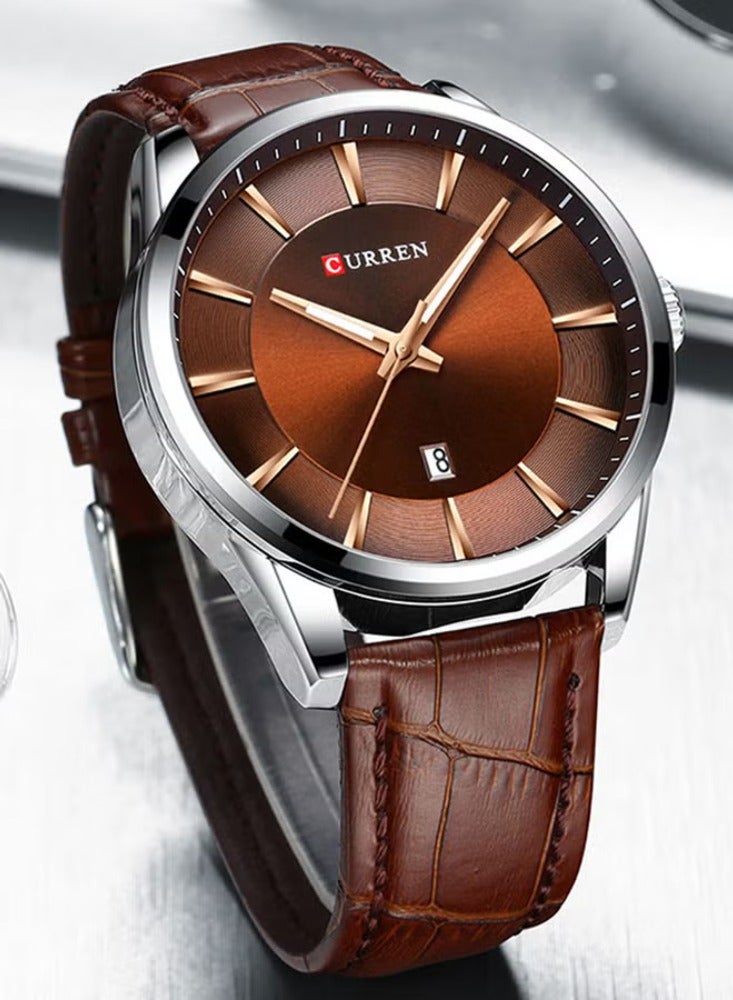 CURREN ساعة يد أنالوج جلد PU للرجال 8365 - Image 2