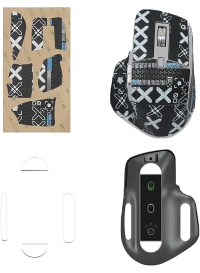 SYOSI Mouse Grip Tape for Logitech MX Master 3S – Sweat-Resistant,Rounded Curved Edges Mouse Feet Skates,Self-Adhesive PreCut Upgrade Kit,Foot Pad for Enhanced Comfort & Control(Black) - Image 1