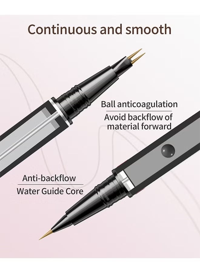 QIC Eyebrow Pen, Ultra-Precise Pen for Hair-Like Strokes, Eyebrow Pencil 2-In-1 Dual-Ended Eyebrow Pen with Double Eyebrow Brush, for Natural Hair-Like Brows, Long Lasting, Brown - Image 4