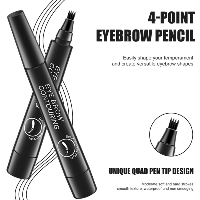 Aternal Eyebrow Pencil Eyebrow Pen with Fork Tip Longlasting Waterproof Microblading Eyebrow Pen Smudgeproof Brow Pencil for Makeup Naturally Defined Eyebrows with Eyebrow Brush - Image 4