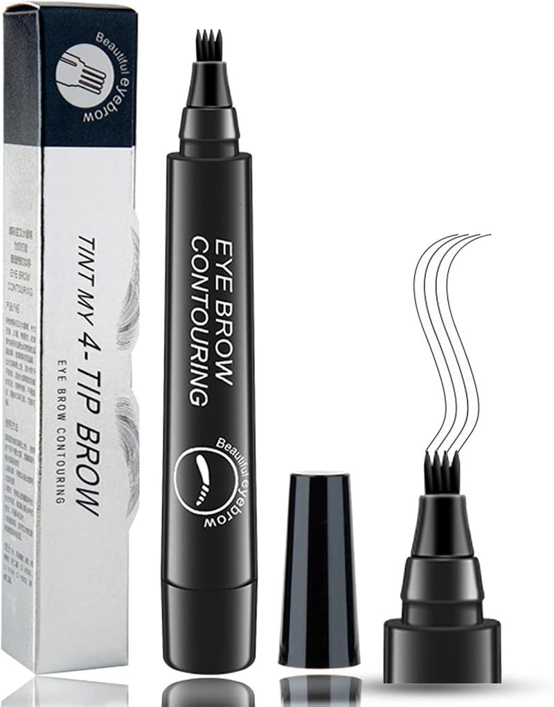 Aternal Eyebrow Pencil Eyebrow Pen with Fork Tip Longlasting Waterproof Microblading Eyebrow Pen Smudgeproof Brow Pencil for Makeup Naturally Defined Eyebrows with Eyebrow Brush - Image 1