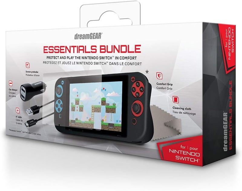 dreamGEAR Essentials Bundle for Nintendo Switch – Comfort Grip, Screen Protector, Charge Cable, Car Charger - Image 4