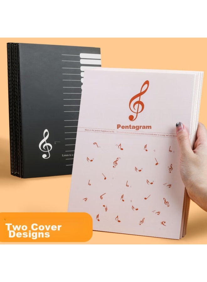 Xybp Staff Paper Notebook, Professional Children'S Wide-Interval Music Sheet, B5 Size, For Beginners, Piano Practice Notebook, Large-Interval Piano Coil Notebook, Elementary School Student Music Staff Paper Homework Exercise Book (Pink, 5-Pack) - Image 2