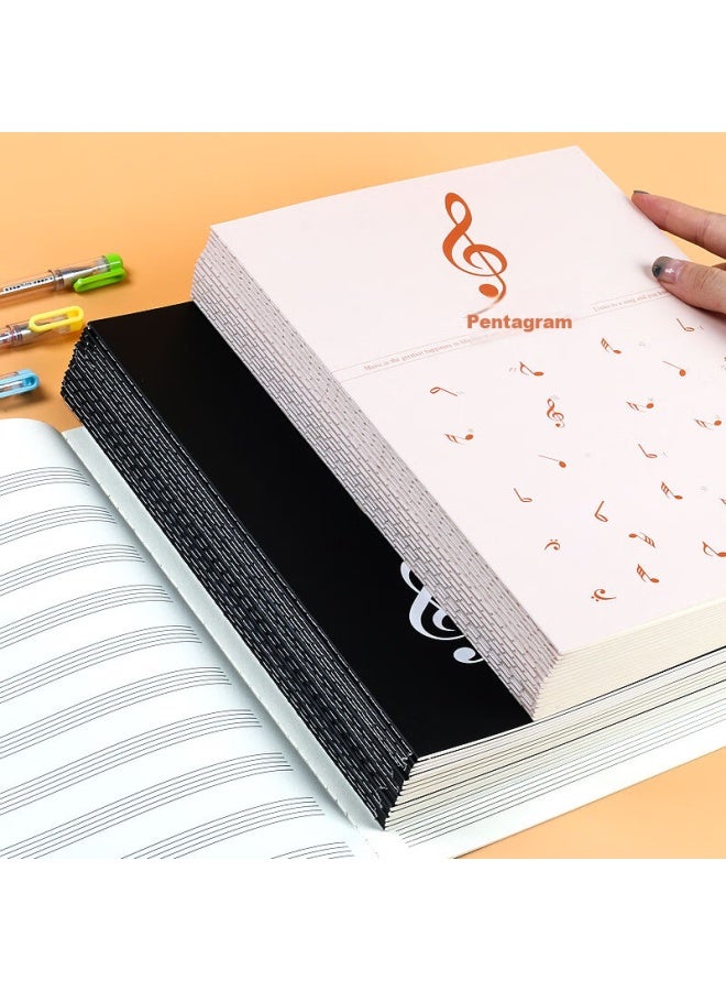 Xybp Staff Paper Notebook, Professional Children'S Wide-Interval Music Sheet, B5 Size, For Beginners, Piano Practice Notebook, Large-Interval Piano Coil Notebook, Elementary School Student Music Staff Paper Homework Exercise Book (Pink, 5-Pack) - Image 1
