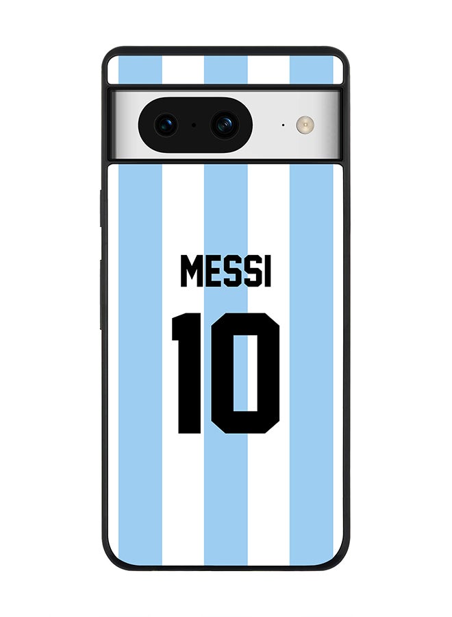 Stylizedd Rugged Black Edge case for Google Pixel 8, Custom Slim fit Flexible Anti Drop Thin Phone Case Cover - Football Team - Argentina, Player Name - Messi - Image 1
