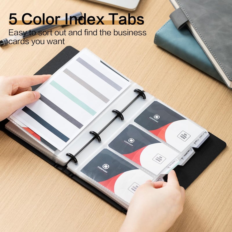 Deli Business Card Holder Wallet, Book Card Organizer, Name Card Book Holder, Hold 180 Cards - Image 2