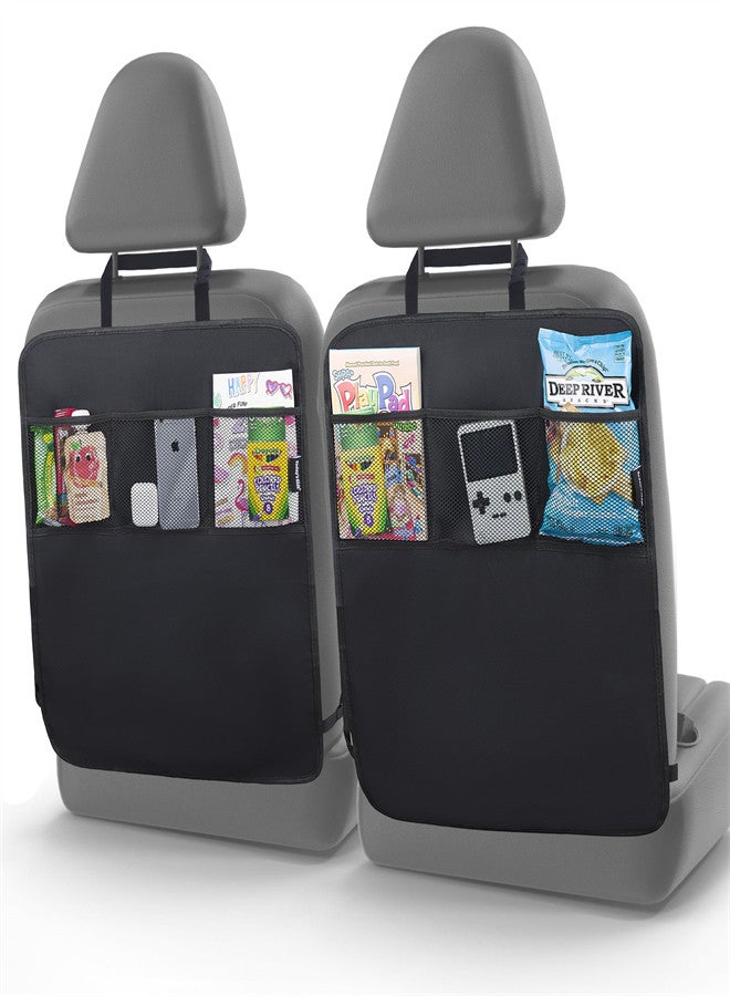 KASTWAVE 2-Pack Car Seat Protect Pads for Child Kick Prevention, Car Seat Kick Mat Heavy Duty Car Back Seat Cover for Kids, Multipurpose Back Seat Car Organizer for Kids, Waterproof - Image 1