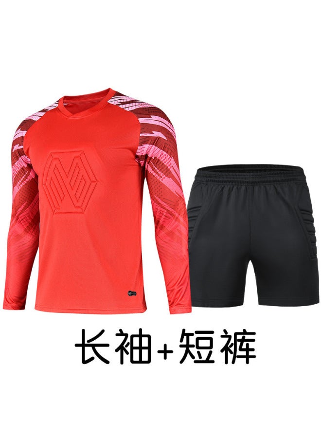 Football Goalkeeper Jersey Children Adult Competition Training Gate Uniform Longmen Long Sleeve Trousers Suit Men