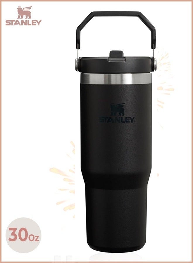 Stanley IceFlow Stainless Steel Tumbler 30oz – Leak-Resistant, Vacuum Insulated Water Bottle with Straw – Keeps Drinks Cold for 12 Hours or Iced for 2 Days – Perfect for Home, Office, or Travel Black  - Image 1