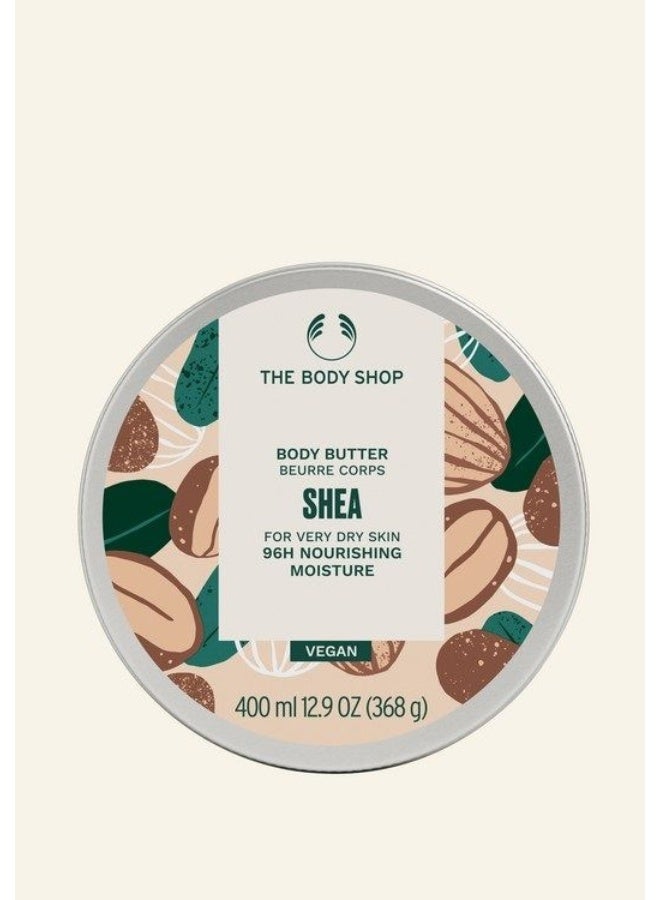 THE BODY SHOP Shea Body Butter – Intensive Nourishment for Very Dry Skin | 96hr Moisture | Soft, Smooth & Non-Greasy | Rich Buttery Texture with Nutty Scent, 400 ml - Image 1