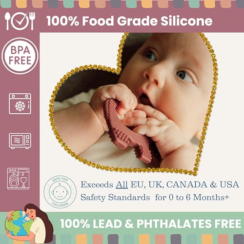 baby elefun Teething Toys for Babies Age 0 to 6 Months - Baby Elefun 5X Pain Relief Smart Teether - Zero Developmental Delay Silicone Baby Teething Toy Ring - Cute Infant Shower Gift Chew Toy for Babies - Image 4