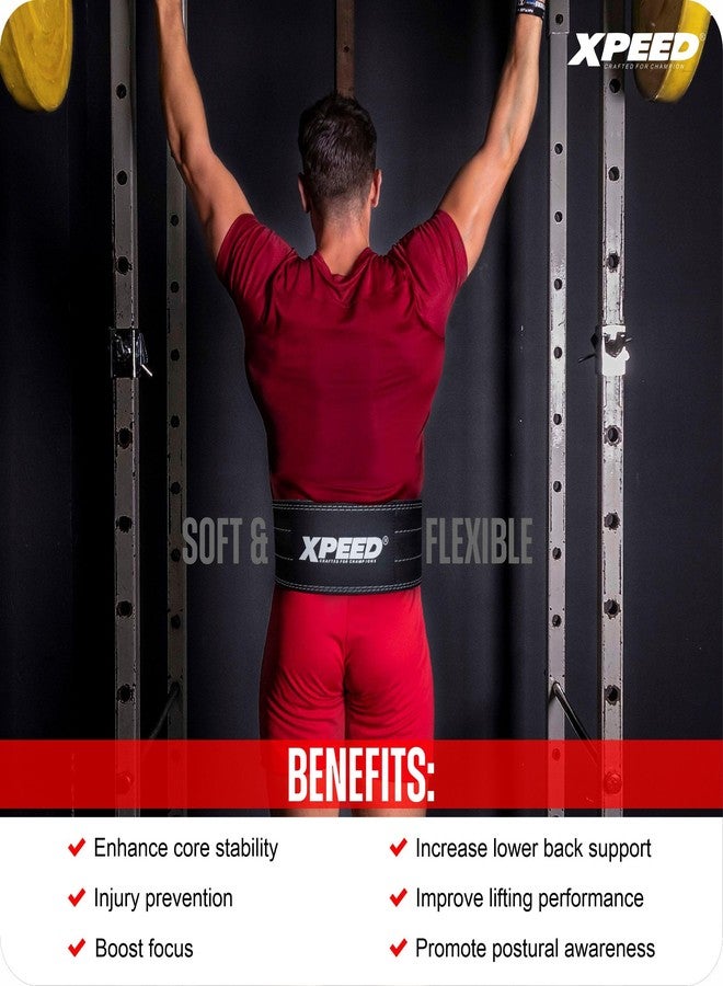 Xpeed Premium Leather Power Lifting Belt || Superior Support and Durability || Adjustable Fit Lifting Belt || Weight lifting belt (Pack of 1) (M) - Image 5
