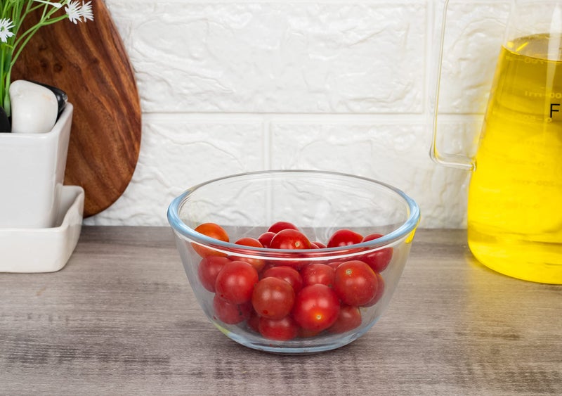 Femora Borosilicate Glass Microwave Safe All-Purpose Mixing Bowl,2650 ML, Set of 2 - Image 1
