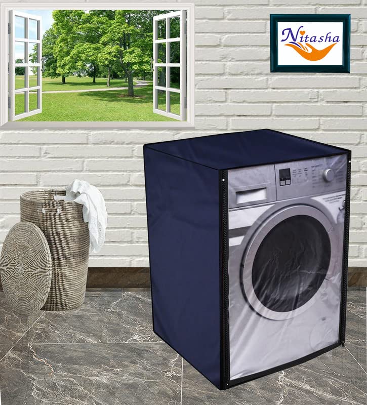 Nitasha Front load Waterproof Washing machine cover Compatible for Bosch 9 Kg WAT28661IN (/Dustproof Cover) Blue Color - Image 2