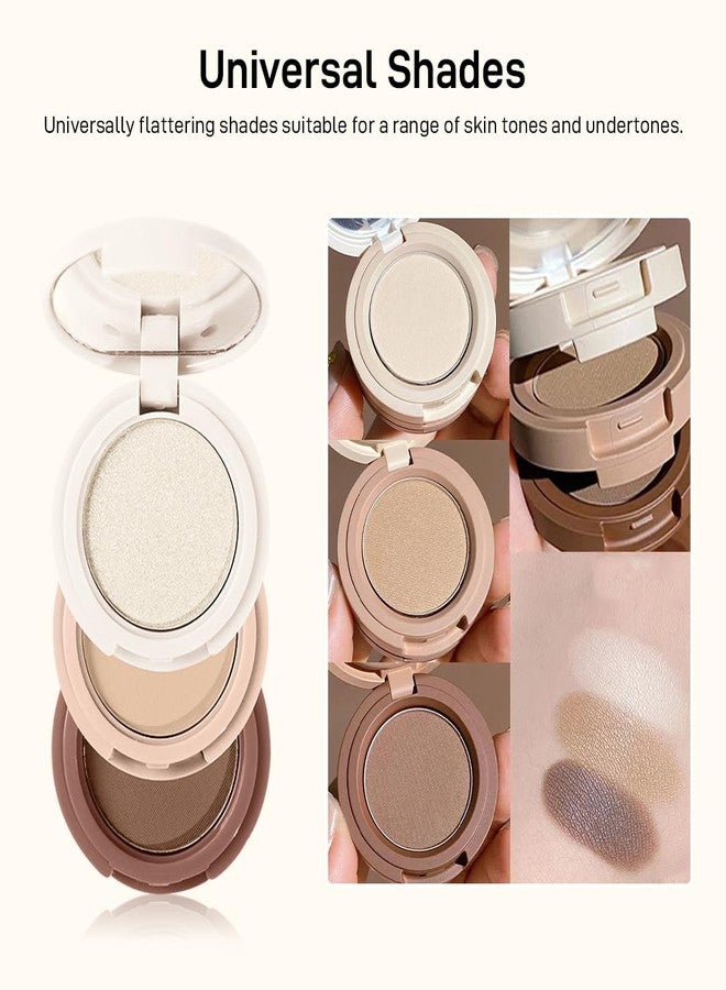 Multibrite Blush Highlighter & Contour Palette 3 in 1 Makeup Powder Set Compact Powder Blush Highlighter Silky Smooth Face Blush Cheek Tint, Moisturizing Luminizer for Women (M03 (01 Light Brown)) - Image 3