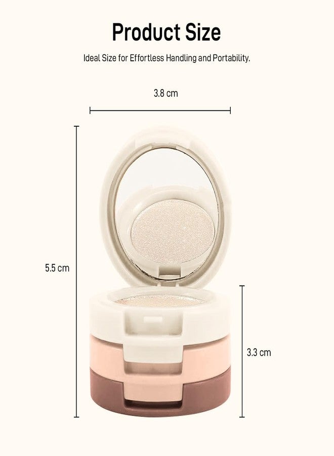 Multibrite Blush Highlighter & Contour Palette 3 in 1 Makeup Powder Set Compact Powder Blush Highlighter Silky Smooth Face Blush Cheek Tint, Moisturizing Luminizer for Women (M03 (01 Light Brown)) - Image 4