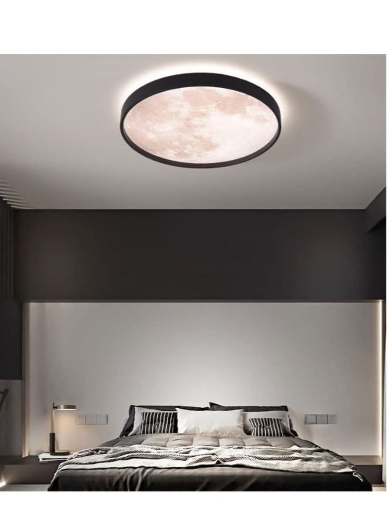 WALALLA LED Moon Ceiling Light, Ultra-Thin Round Ceiling Light, Simulation Moon Chandelier Entrance Hallway Ceiling Light, for Bedroom Living Room Boys Girls Bedroom 38 cm - Image 5