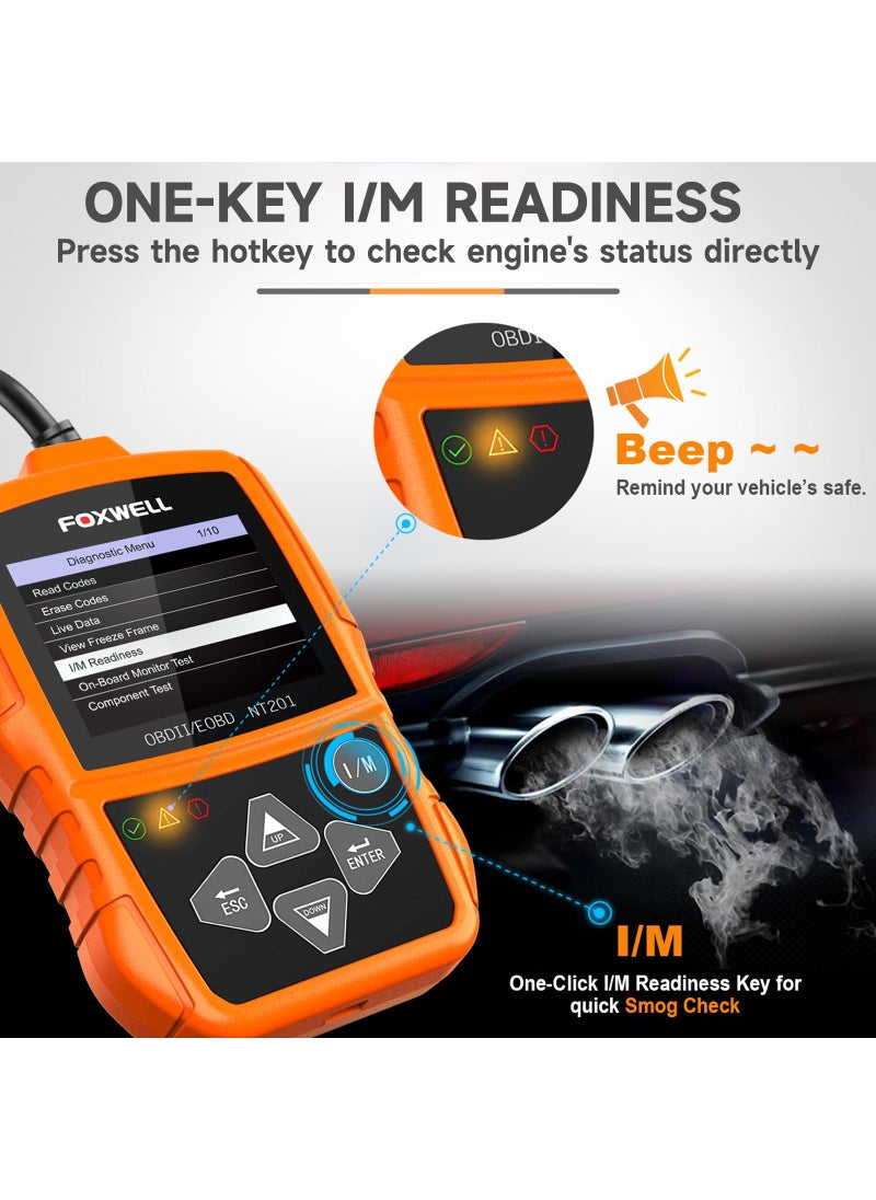 Foxwell FOXWELL NT201 OBD2 Scanner Code Reader for Cars and Trucks Check Engine Light, Read and Clear Fault Codes, Live Data Scanner Diagnostic Tool for All Cars After 1996  - Image 4
