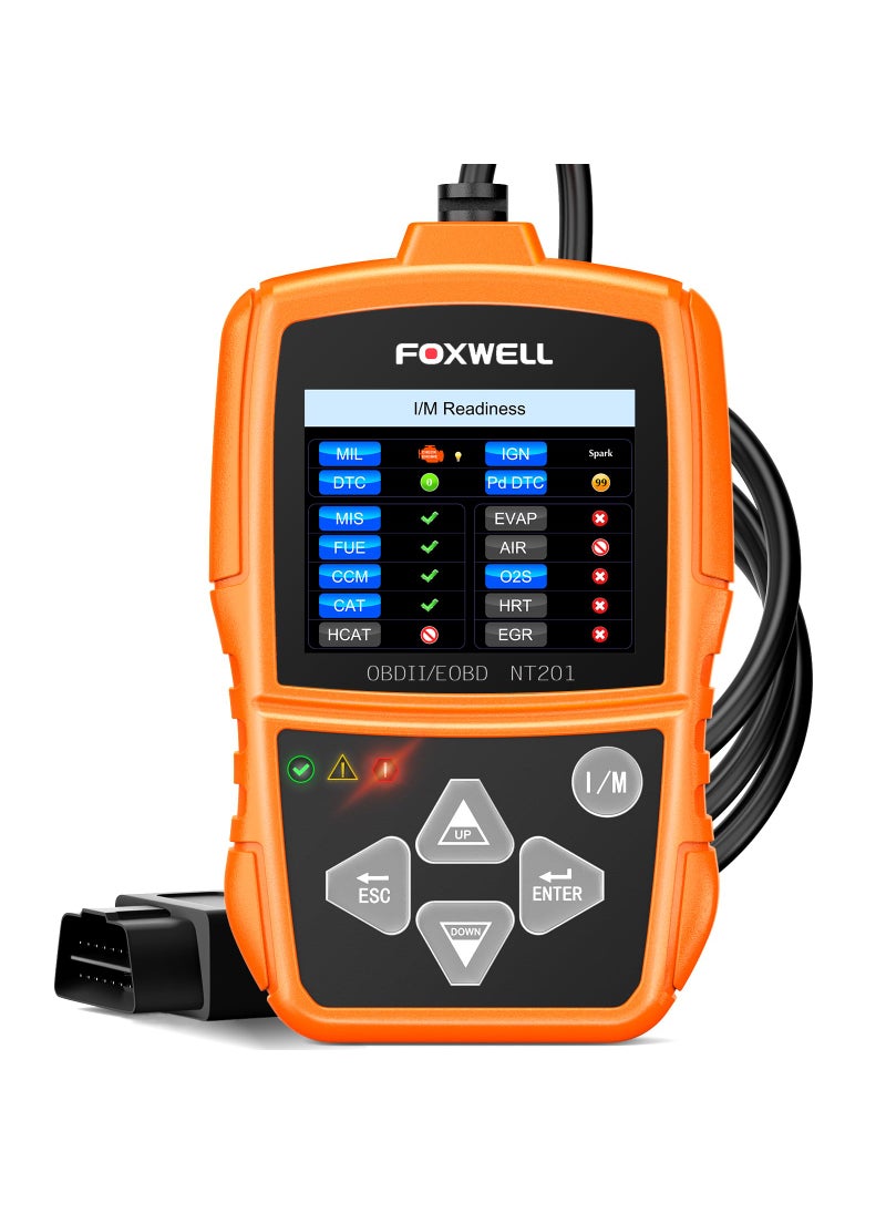 Foxwell FOXWELL NT201 OBD2 Scanner Code Reader for Cars and Trucks Check Engine Light, Read and Clear Fault Codes, Live Data Scanner Diagnostic Tool for All Cars After 1996  - Image 1
