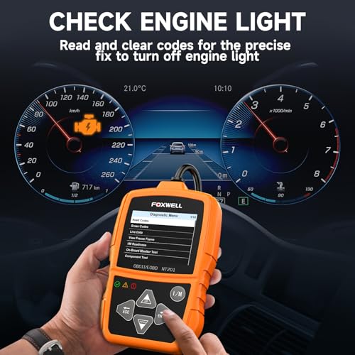 FOXWELL NT201 OBD2 Scanner Code Reader for Cars and Trucks -Reset Check Engine Light, Read and Clear Fault Codes, Live Data Diagnostic Tool for All Cars Since 1996 - Image 3