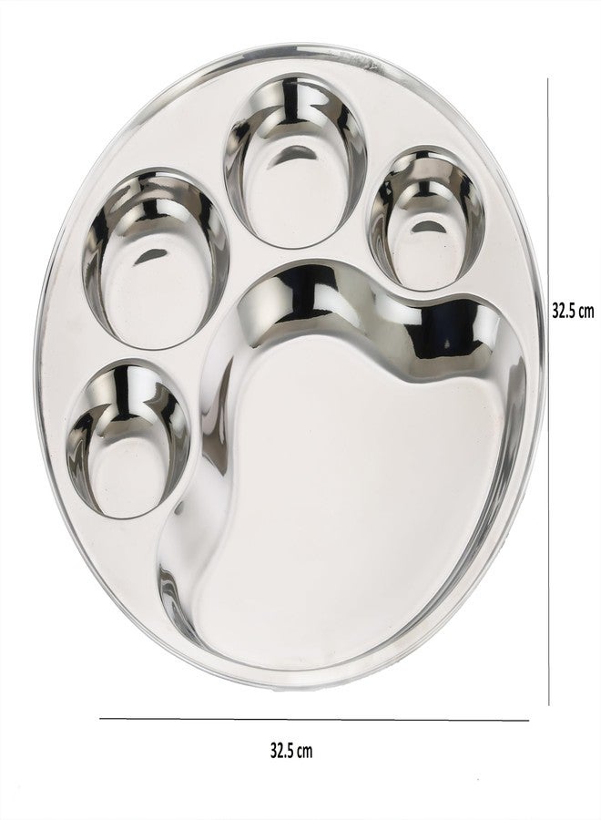 Expresso - Heavy Duty Stainless Steel Round Dinner Plate w/ 5 Sections Divided Mess Trays for Kids Lunch, Camping, Events & Every Day Use Kitchenware - Image 4