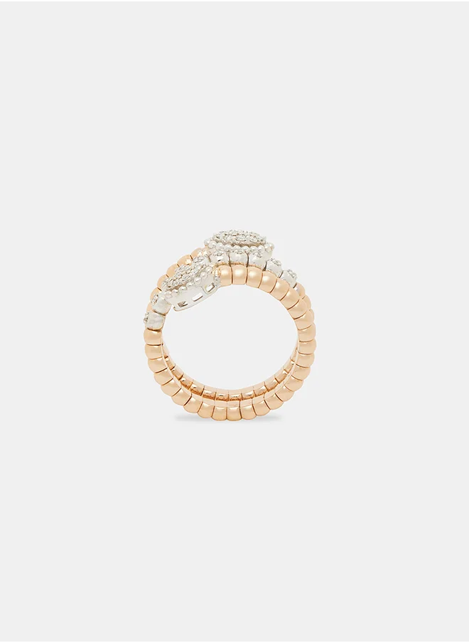 أناكا 18Kt Rose Gold Ring Studded with Natural Diamonds