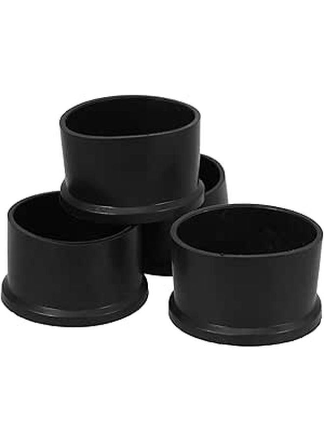 Black Rubber Table Leg Tips 4Pcs Non Slip Furniture Feet Pads Protect Tile Hardwood Floors - Image 1