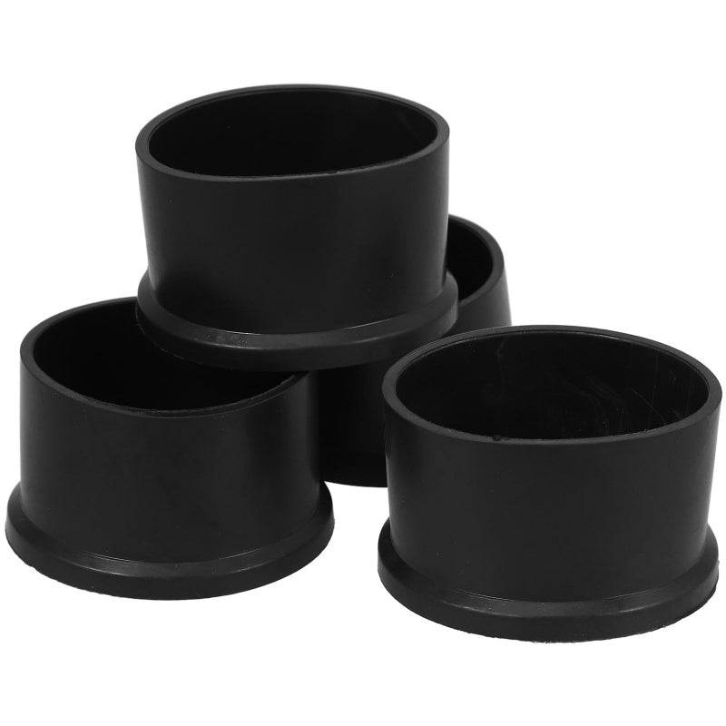Black Rubber Table Leg Tips 4Pcs Non Slip Furniture Feet Pads Protect Tile Hardwood Floors - Image 2