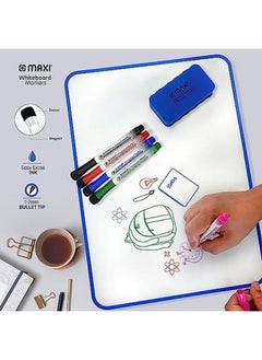 Maxi Slim Magnetic Whiteboard Marker With Eraser 1 2Mm 4Pc Blue Black Red And Green Magnetic Color Pens For Whiteboard. Or Home Office And School  - Image 4
