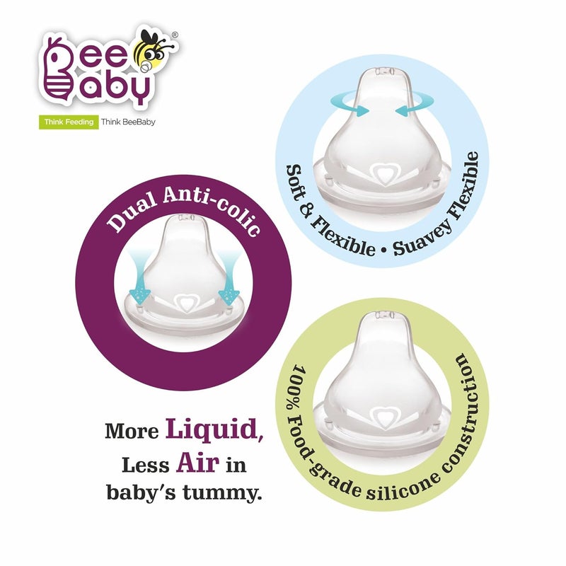 BEEBABY Grippee Soft Silicone Spout Sippy Cup with Handle for Babies, Leak Proof, Anti Spill Sipper for Baby 6 Months+, 100% BPA Free (Grippee - Pink, 300 ML) - Image 2