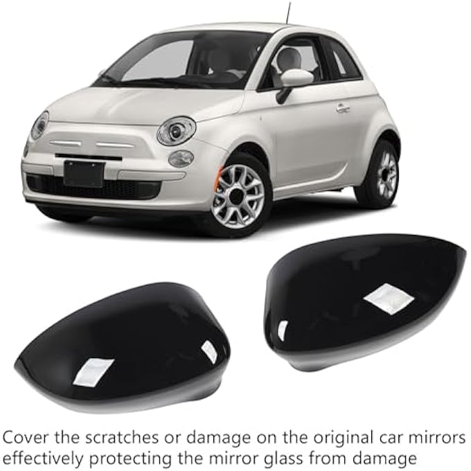 rayihni 2Pcs Side Rearview Mirror Covers Abs Left Right Wing Mirror Covers Car Rearview Cap Replacements For 500 2007 To 2020 Easy Installation - Image 5