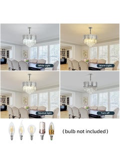 HUA QIANG WANG Modern Crystal Chandeliers 20" Chrome Chandelier Round Crystal Pendant Light for Dining Room Living Room Bedroom Foyer  - Image 4