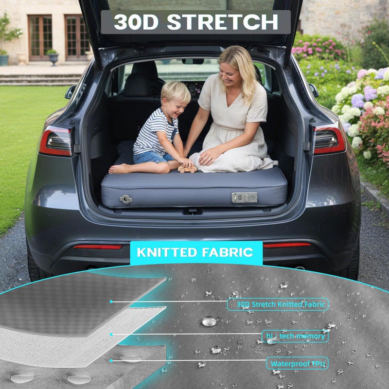 UPWELL Self Inflating Sleeping Pad Truck Camping Thick Mattress for Tesla Model Y Solid Foam 4 Season Car Bed Mattress Portable Roll Up Bed Greyï¼Œwith air Pump - Image 5