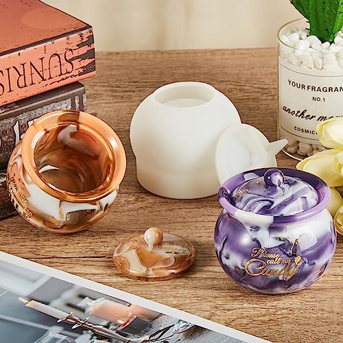 ISSEVE Silicone Jars Molds with Lids for Epoxy Resin Casting, Candy Jewelry Storage Boxes, Home Decoration, DIY Crafts - Image 4