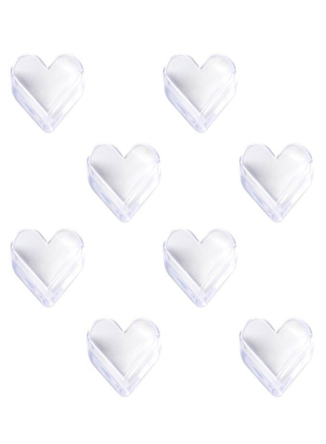 CLICKSWIFT واقي زوايا الأثاث Clickswift® لحماية الأطفال، على شكل قلب، مصنوع من السيليكون والجل الناعم، واقيات حواف الأثاث لحماية الأطفال، غير سام، خالٍ من مادة BPA، 8 قطع (شفاف) - Image 1