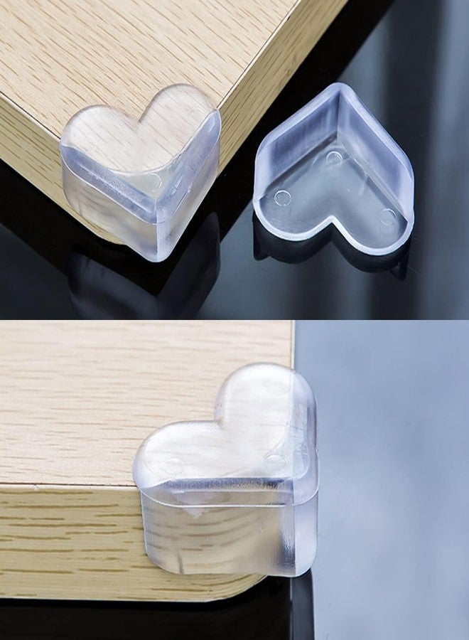 CLICKSWIFT واقي زوايا الأثاث Clickswift® لحماية الأطفال، على شكل قلب، مصنوع من السيليكون والجل الناعم، واقيات حواف الأثاث لحماية الأطفال، غير سام، خالٍ من مادة BPA، 8 قطع (شفاف) - Image 2