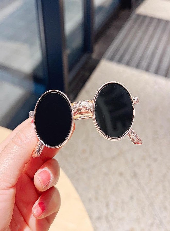 LOCKLUX Trendy Sunglass-Style Hair Clip Set for Women & Girls - Pack of 2 Premium Silver and Gold Metal Clutcher Clips for Fashionable Everyday Styling, Parties & Casual Looks - Durable Decorative Hair Accessories for All Hair Types - Image 2