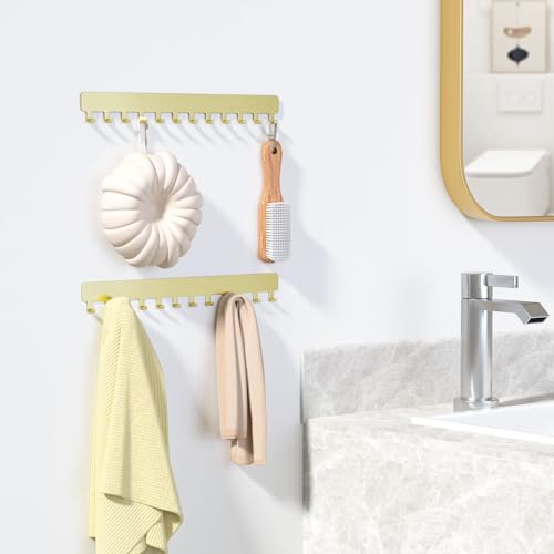 Josmimic Necklace Holder - Hanging Jewelry Organizer, Self-Adhesive, Wall Mount, 2 PCS, Gold - Image 5