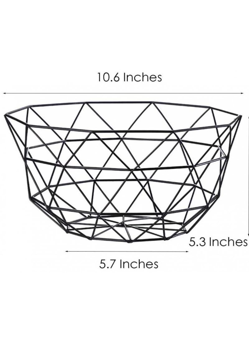 Alissa Luxury Black Metal Fruit Basket Bowl – Modern Decorative Centerpiece for Kitchen & Living Room | Large, Stylish Storage for Fruits, Snacks & More - Image 2