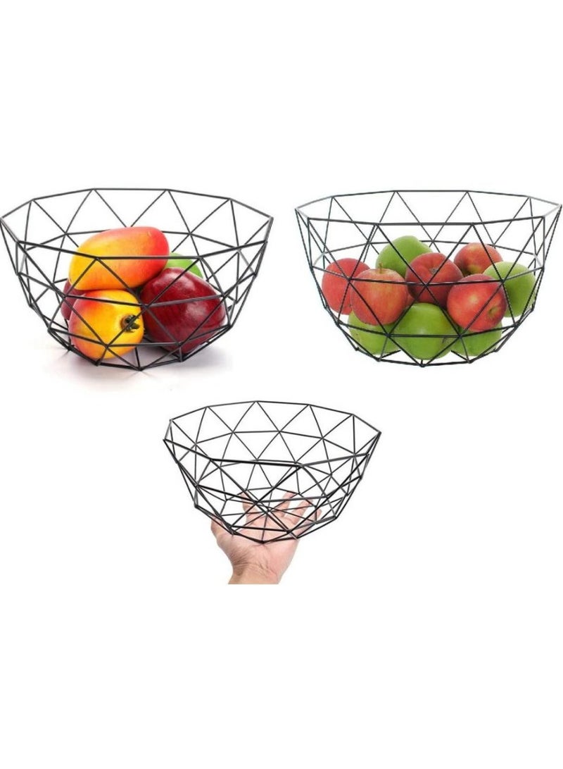 Alissa Luxury Black Metal Fruit Basket Bowl – Modern Decorative Centerpiece for Kitchen & Living Room | Large, Stylish Storage for Fruits, Snacks & More - Image 4