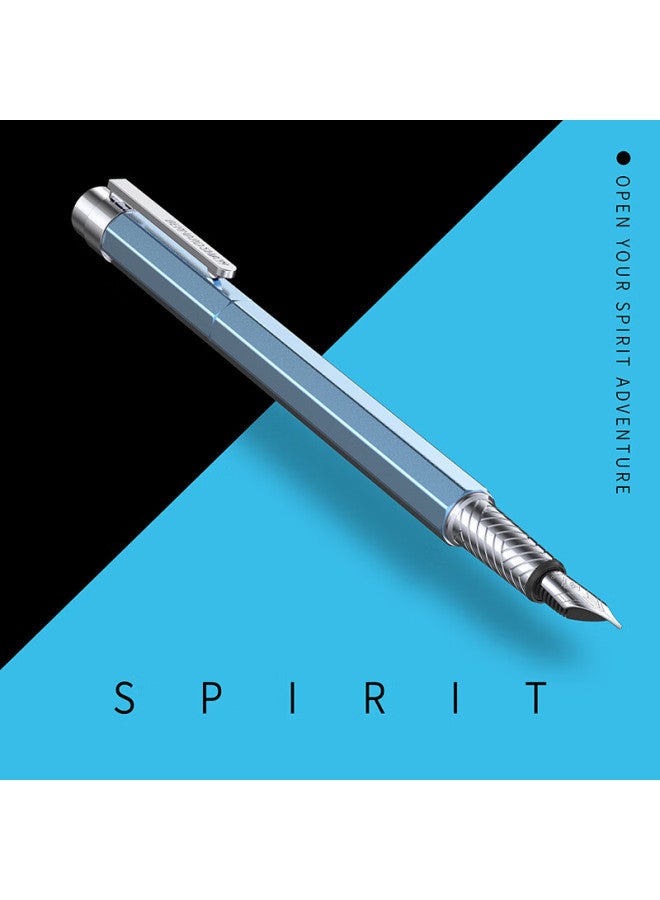 Bernard Shaw Birthday Gift For Adults Fountain Pen, High-end Luxury Ice Blue Single Pen Gift Box, Premium Business Office Signature Pe