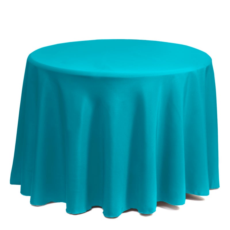 Gee Di Moda Round Tablecloth - 132 Inch Caribbean Round Table Cloth for 72 to 96 Inch Round Tables - Heavy Duty Washable Fabric - for Buffet Table  Holiday Party  Dinner  Wedding & Baby Shower - Image 2