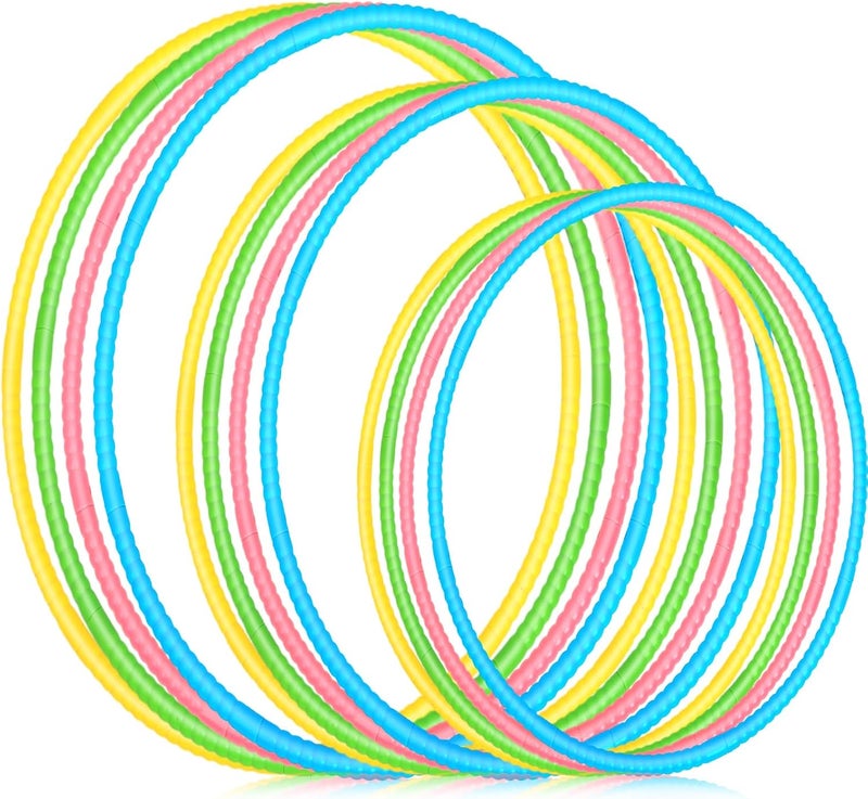 Syhood 12 Pcs Colorful Plastic Detachable Hoops for Exercise and Fitness - Image 1