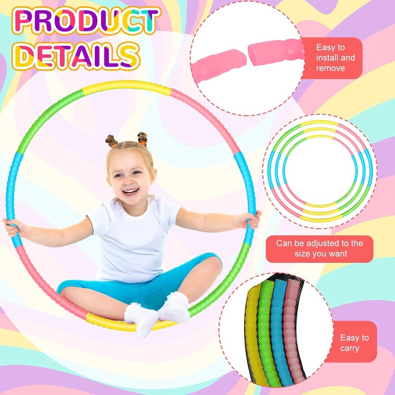 Syhood 12 Pcs Colorful Plastic Detachable Hoops for Exercise and Fitness - Image 2