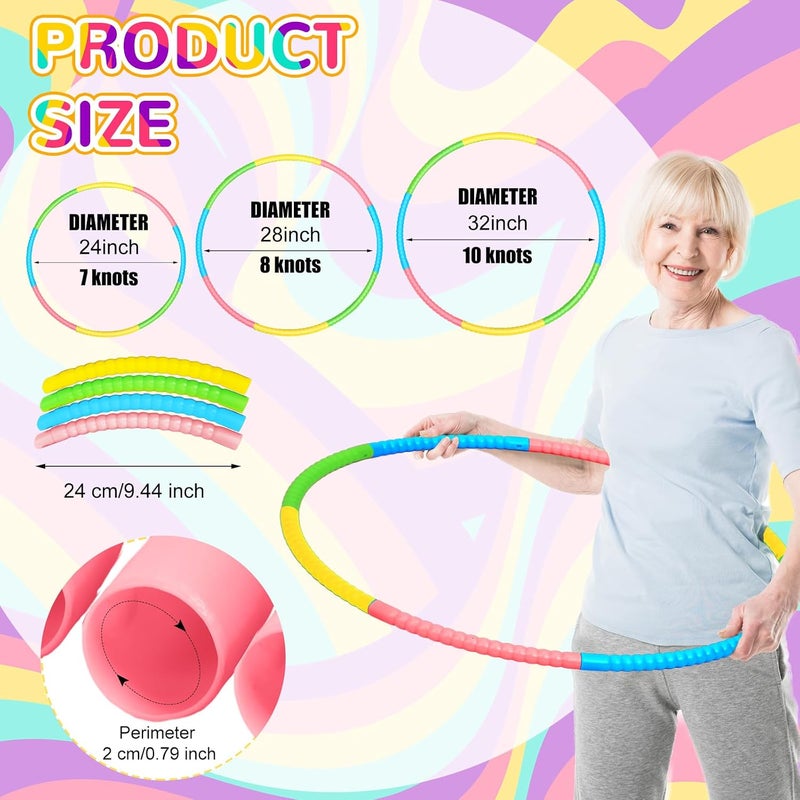 Syhood 12 Pcs Colorful Plastic Detachable Hoops for Exercise and Fitness - Image 3