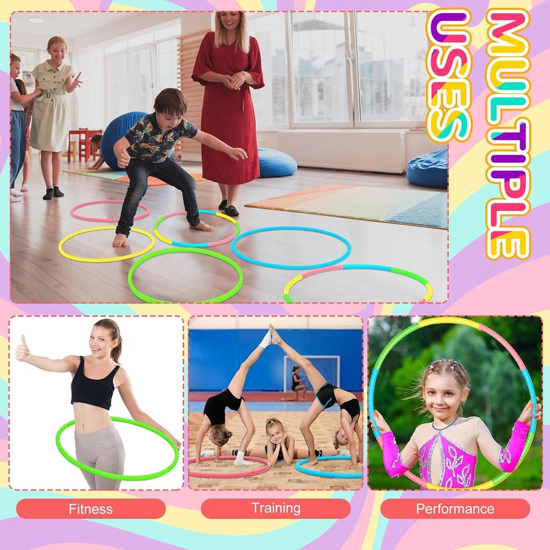 Syhood 12 Pcs Colorful Plastic Detachable Hoops for Exercise and Fitness - Image 5